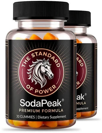 Two bottles of SodaPeak Premium Formula, 30 gummies each, dietary supplement